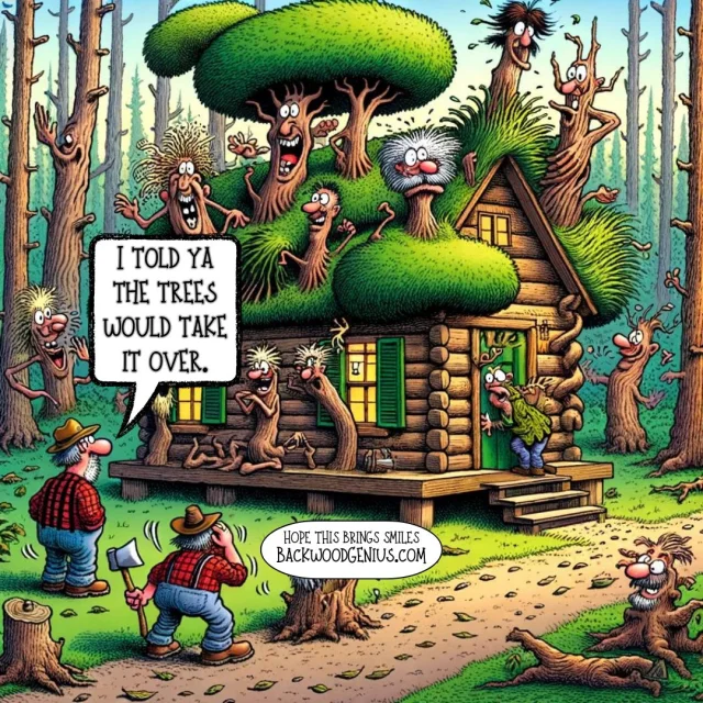 Trees Taking Over — BackwoodGenius original illustration
