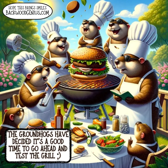 Groundhog Grill — BackwoodGenius original illustration