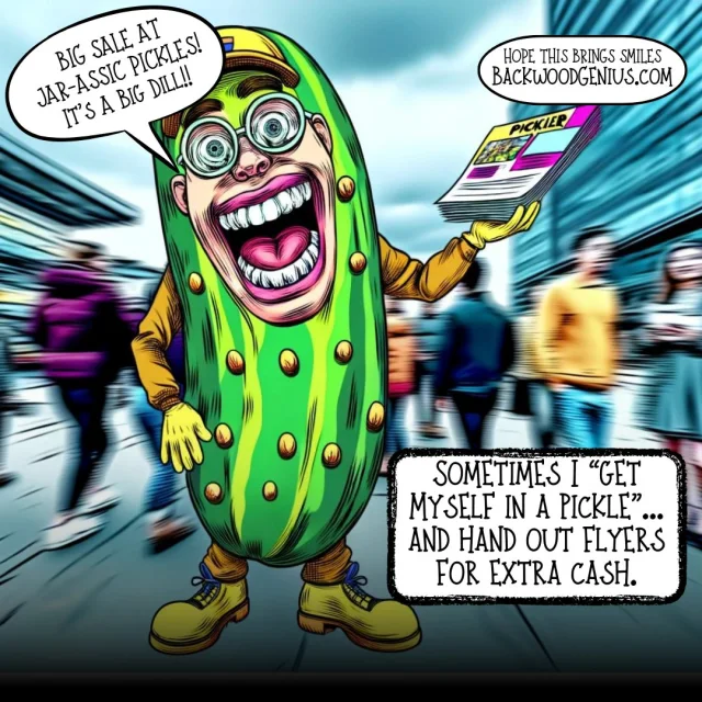Flying Pickle — BackwoodGenius original illustration