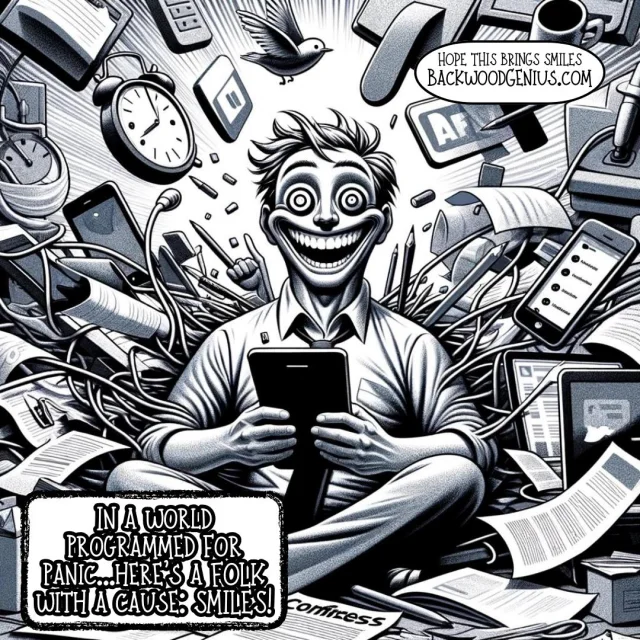 Notification Nation — BackwoodGenius original illustration