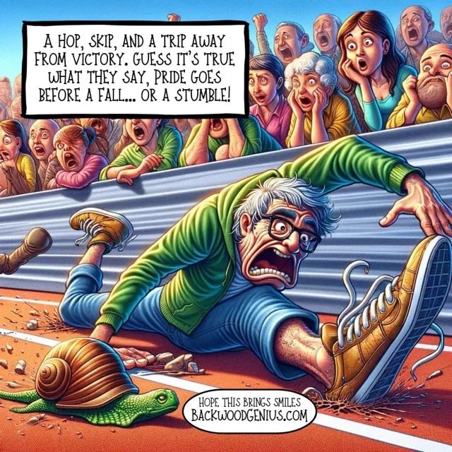 Hop Skip and Fall — BackwoodGenius original illustration