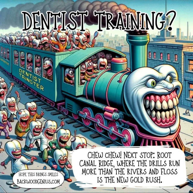 Dentist Training — BackwoodGenius original illustration