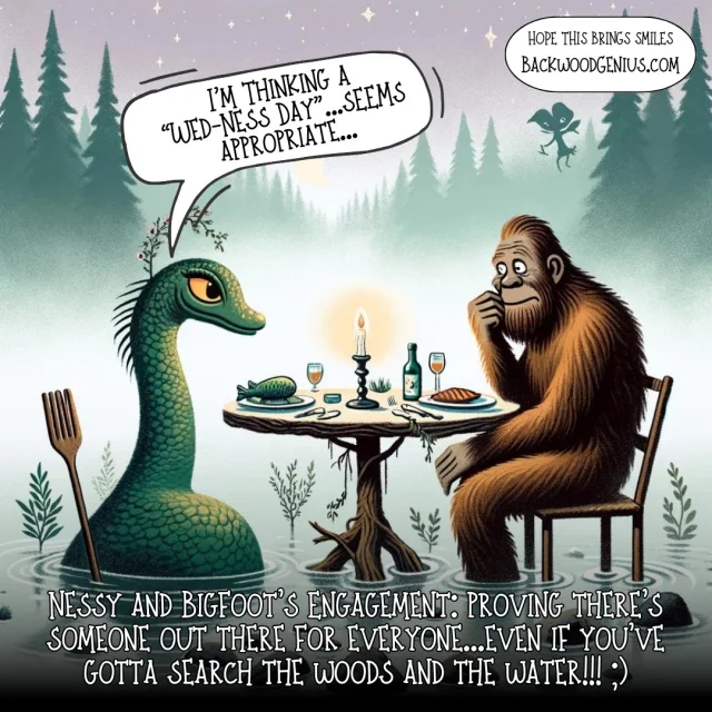 Cryptid Dinner — BackwoodGenius original illustration