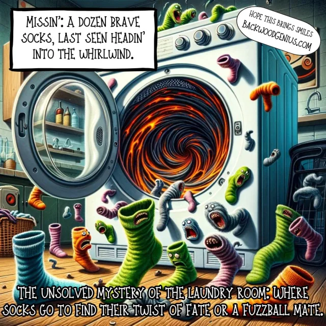 Missing Socks — BackwoodGenius original illustration