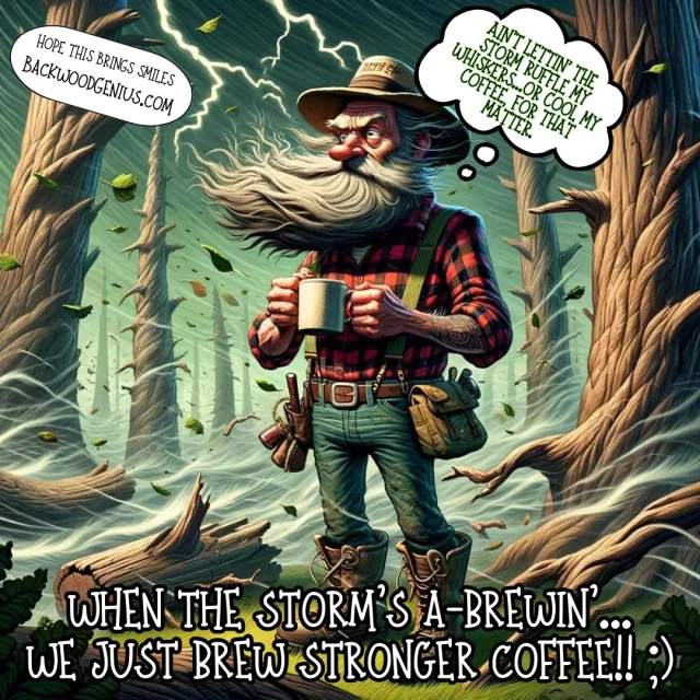 Storm Coffee — BackwoodGenius original illustration
