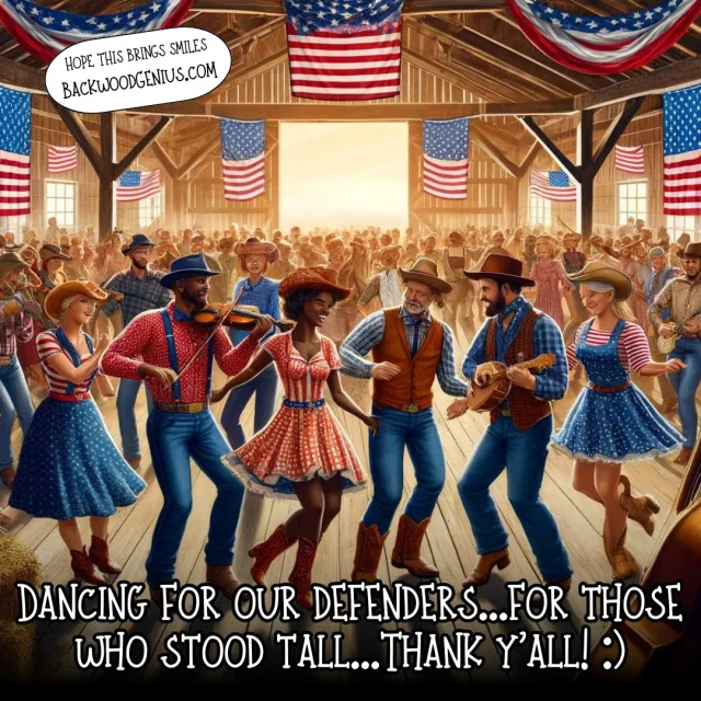 Dancing in Thanks — BackwoodGenius original illustration