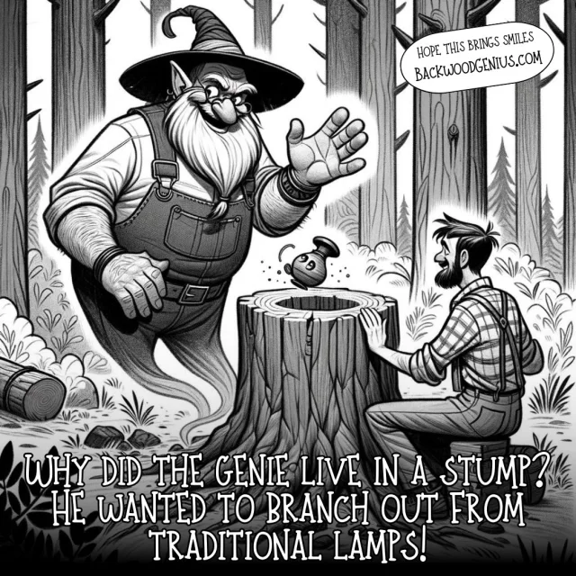Branching Genie — BackwoodGenius original illustration