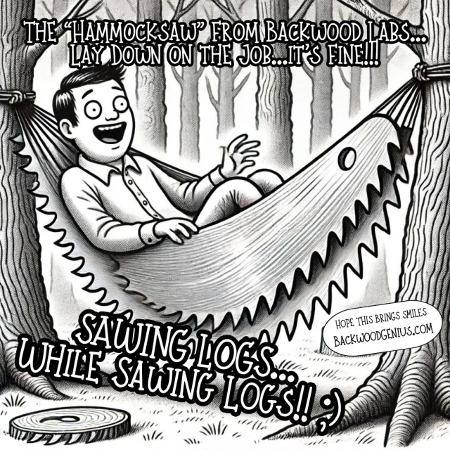 Sawing Logs — BackwoodGenius original illustration