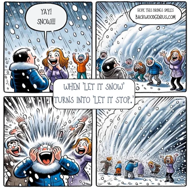 Snowfall Enthusiasm — BackwoodGenius original illustration