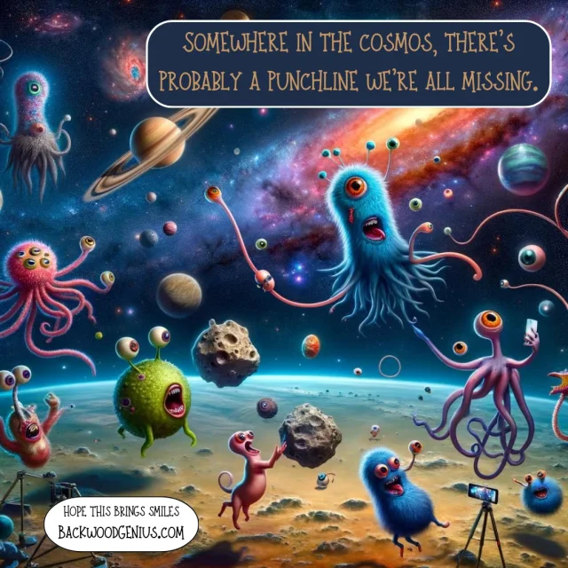 Cosmic Punchline — BackwoodGenius original illustration