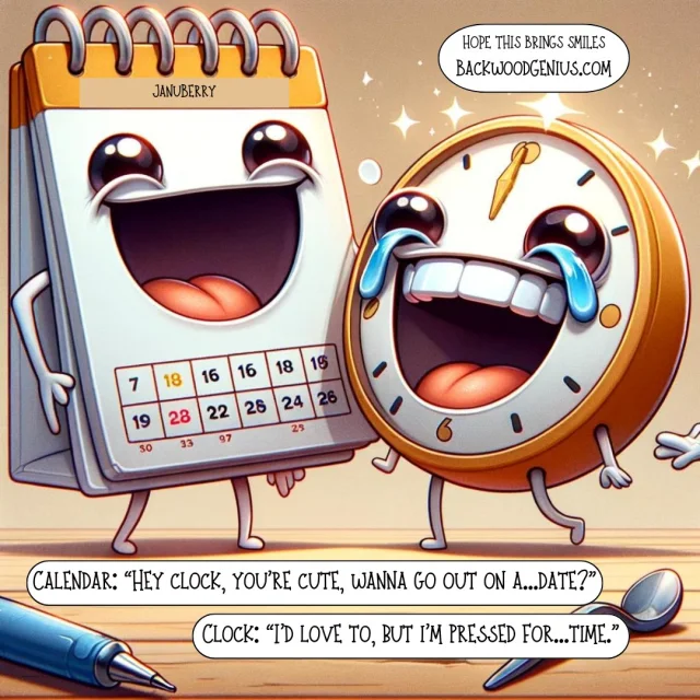 Date with a Clock — BackwoodGenius original illustration